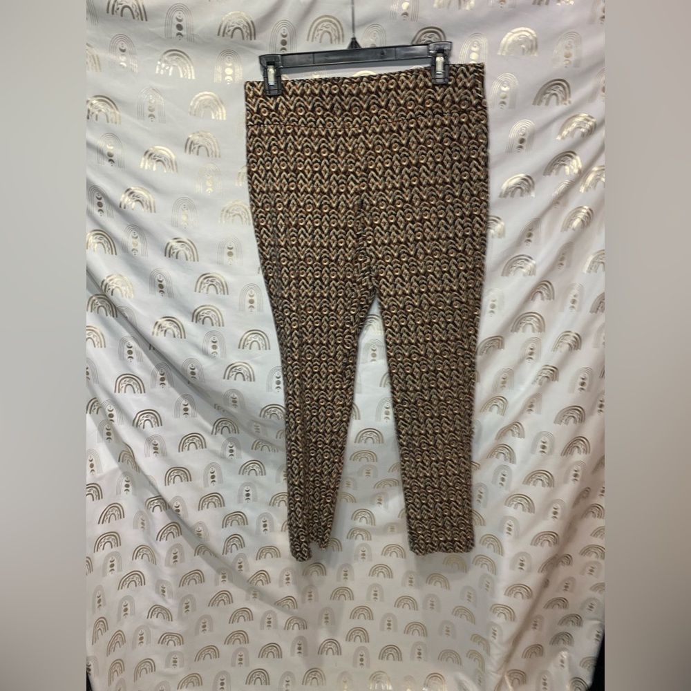 Nue Options Black and Tan Patterned Skinny Pants